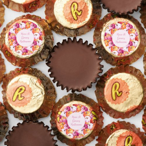 Groovy Pink Blush Orange Halloween Pumpkins Reese's Peanut Butter Cups