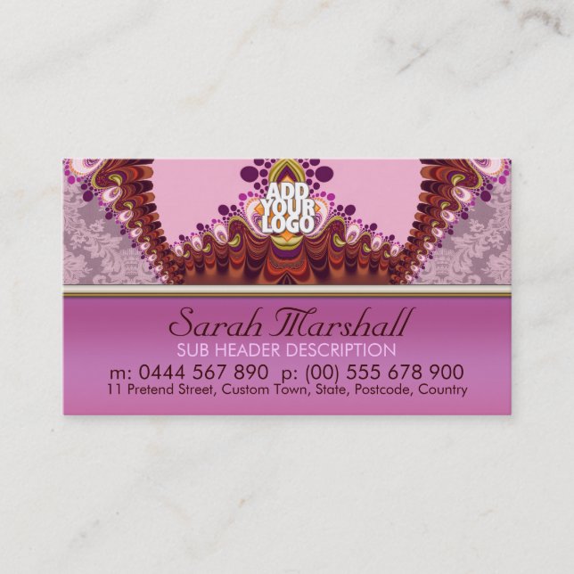 Groovy Pink Goddess Fashion Business Card (Front)
