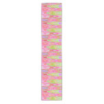 Groovy Pink Green Wave abstract Short Table Runner