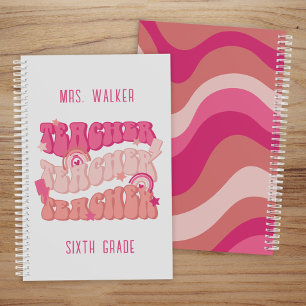 Groovy Pink Retro Teacher Planner