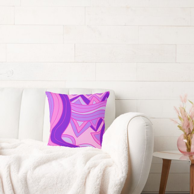 Groovy Pinks Throw Pillow (Couch)