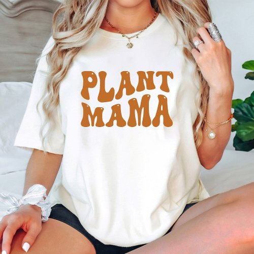 Groovy Plant Mama white Birthday Organic Gardening T_Shirt