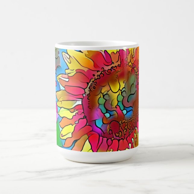 Groovy Pop Art Sunflower Mug Cup (Center)