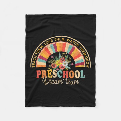 Groovy Preschool Dream Team Back To School Teacher Fleece Blanket