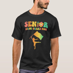 Groovy Proud Mom of a Color Guard Senior 2024 T-Shirt