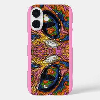Groovy Psychedelic Cat Eyes iPhone 16 Case