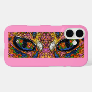 Groovy Psychedelic Cat Eyes iPhone 16 Case