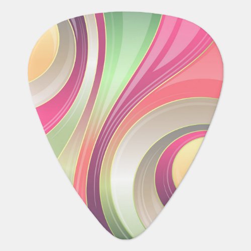 Groovy Psychedelic Colorful Squiggly Lines  Guitar Guitar Pick