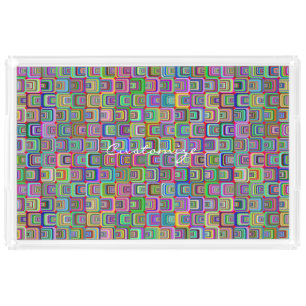 Groovy psychedelic hippie-style Thunder_Cove  Acrylic Tray