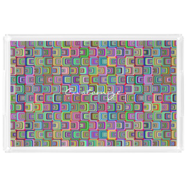 Groovy psychedelic hippie-style Thunder_Cove  Acrylic Tray (Front)