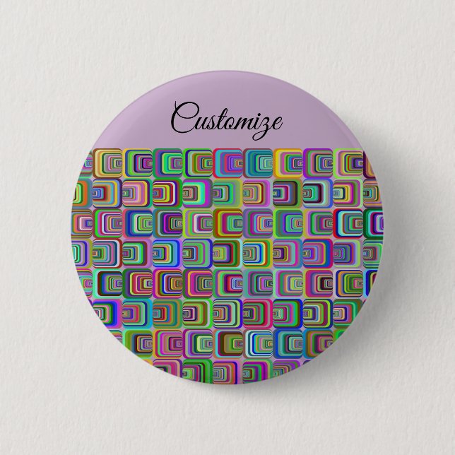 Groovy psychedelic hippie-style Thunder_Cove Button (Front)