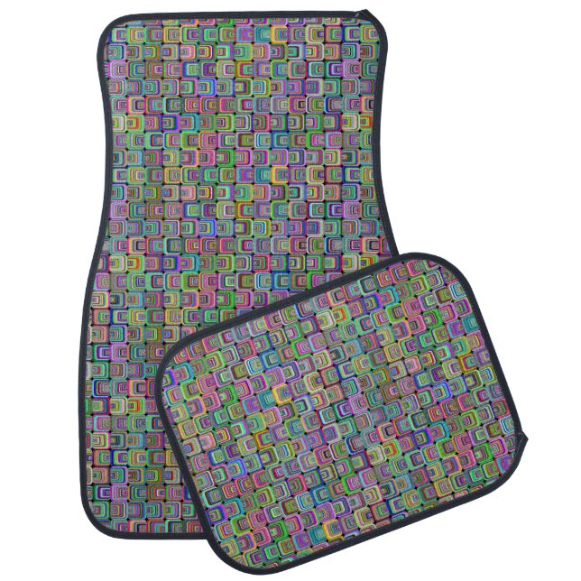 Groovy psychedelic hippie-style Thunder_Cove Car Floor Mat (Set)