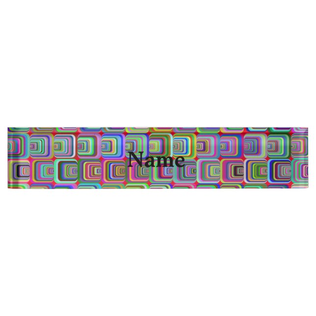 Groovy psychedelic hippie-style Thunder_Cove Desk Name Plate (Front)