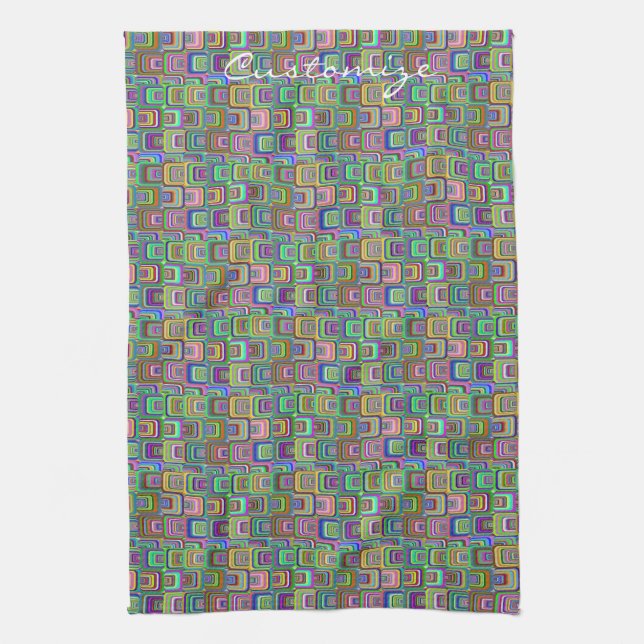 Groovy psychedelic hippie-style Thunder_Cove  Kitchen Towel (Vertical)