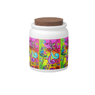 groovy psychedelic magic mushroom cookie jar