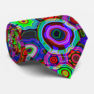 Groovy Psychedelic Neon Disco Lights Neck Tie