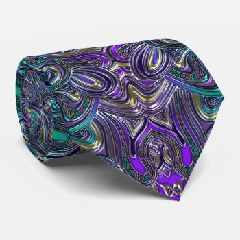 Groovy Psychedelic Purple Mandala Tie by UROCKSymbology at Zazzle