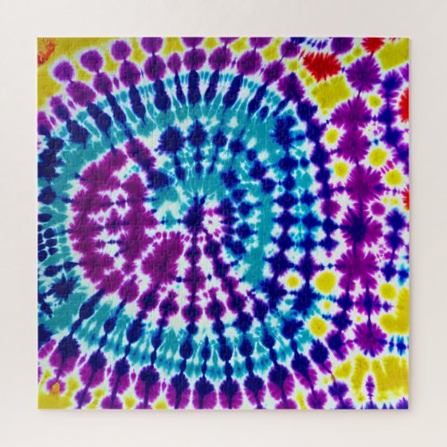 Groovy Psychedelic Spiral Tie Dye Batik Art  Jigsaw Puzzle