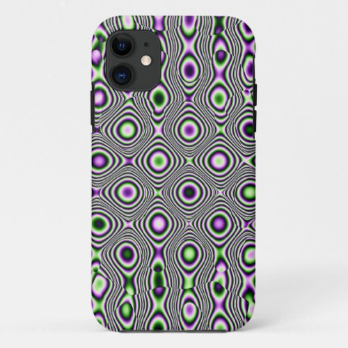 Groovy Psychedelic Trip Optical Art iPhone 11 Case