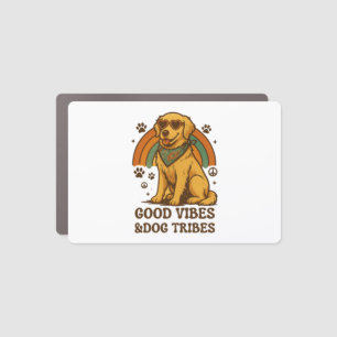 GROOVY PUP - Peaceful Dog Vibes Car Magnet