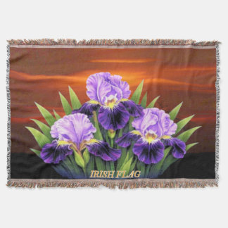 Groovy Purple Blooms at Sunset Throw Blanket