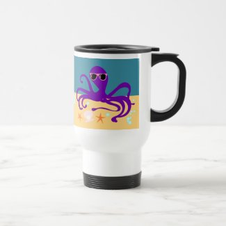 Groovy Purple Cartoon Octopus Fun Ocean Art 