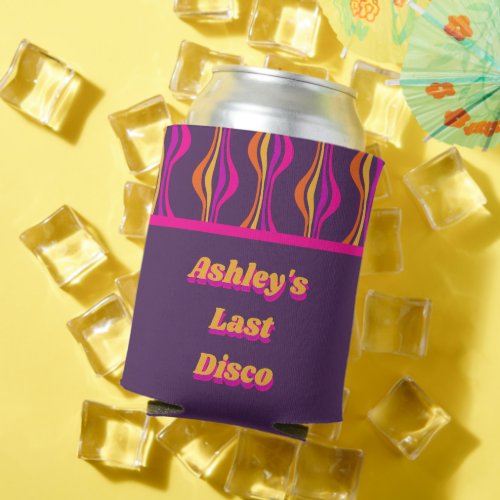 Groovy Purple Disco Bachelorette Party Can Cooler