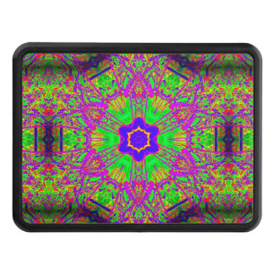 groovy purple green flower/star hitch cover