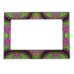 groovy purple green magnetic photo frame