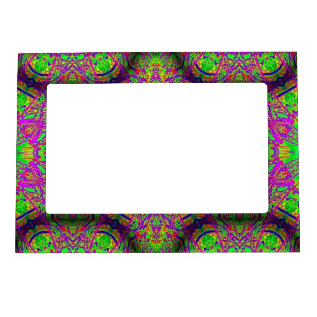 groovy purple green magnetic photo frame (Front)