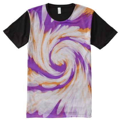 Groovy Purple Orange Tie Dye Swirl All-Over-Print Shirt