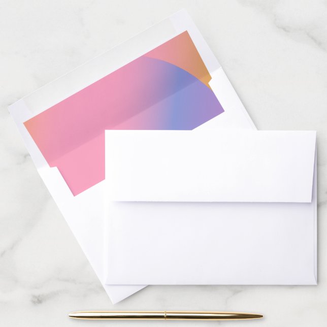 Groovy Purple Pink Gradient | Bridal Shower  Envelope Liner (Desk)