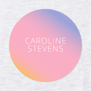 Groovy Purple Pink Gradient   Personalized Name Labels