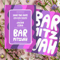 Groovy Purple Waves Custom Bat Bar Bnai Mitzvah
