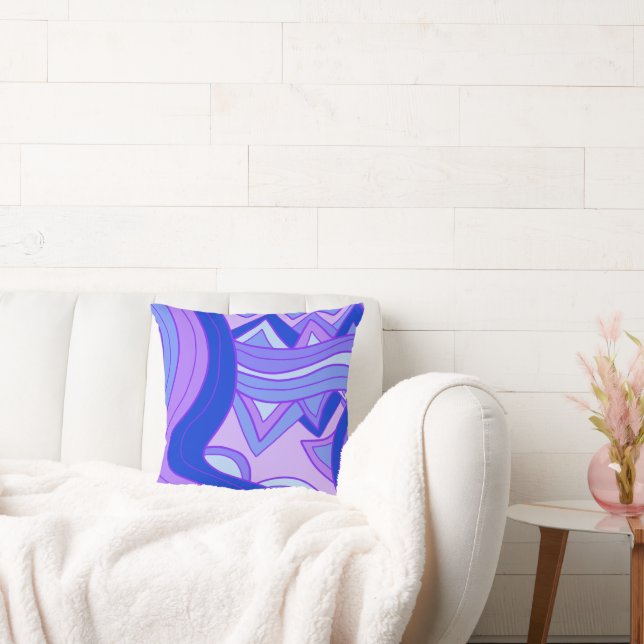 Groovy Purples Throw Pillow (Couch)