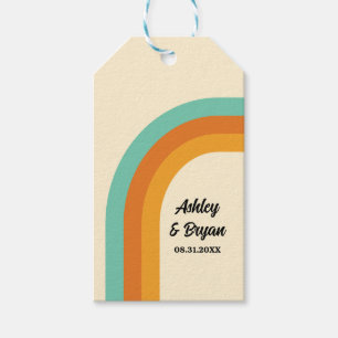 Groovy Rainbow 1970s Style Wedding Favor Gift Tags