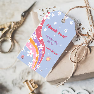 Groovy Rainbow Birthday Party Thank You Gift Tags