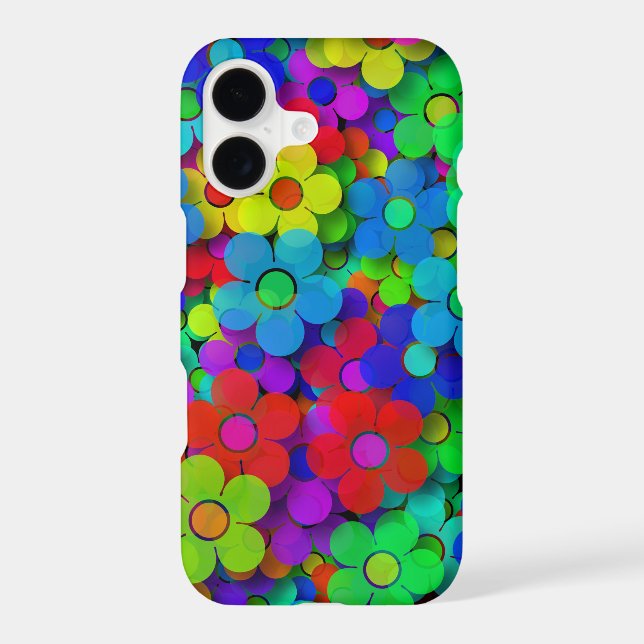 Groovy Rainbow Flowers Case-Mate iPhone Case (Back)
