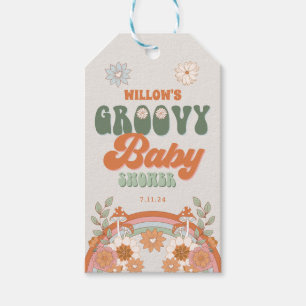 Groovy Rainbow Hippie Baby Shower Favor Gift Tags