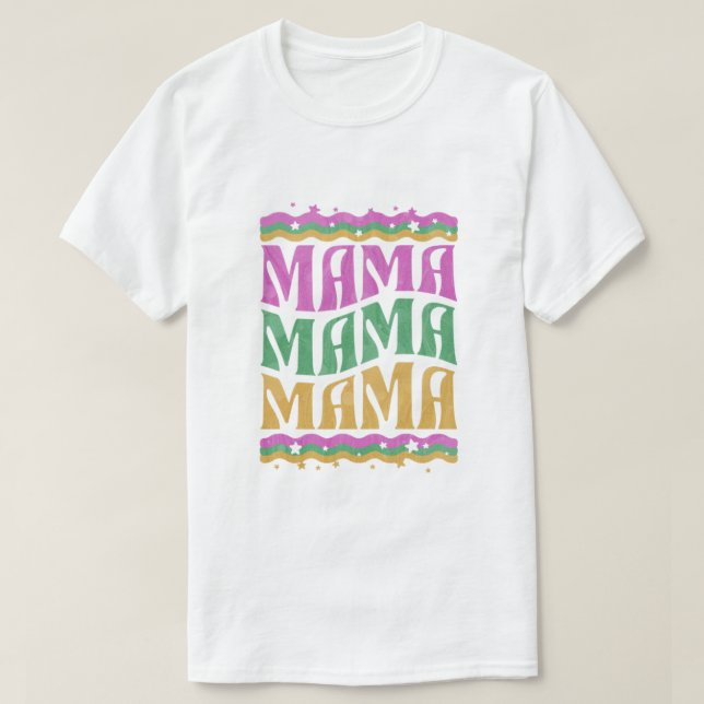 Groovy Rainbow Mama – Retro Mother's Day Design T-Shirt (Design Front)