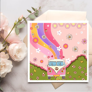 Groovy Rainbow Retro Birthday Party Napkins
