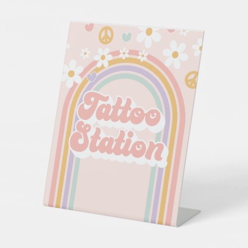 Groovy Rainbow Tattoo Station Birthday Sign