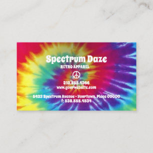 Groovy Rainbow Tie-Dye Hippie Business Card
