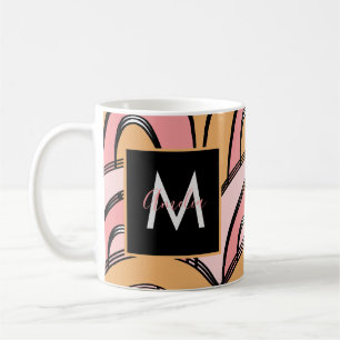 Groovy Rainbows Pattern Orange Pink Coffee Mug