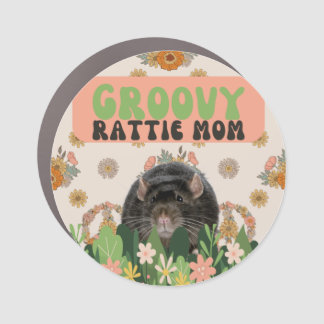 Groovy Rattie Mom Retro Car Magnet