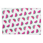 Groovy Red Green Modern Watermelon. Pillow Case