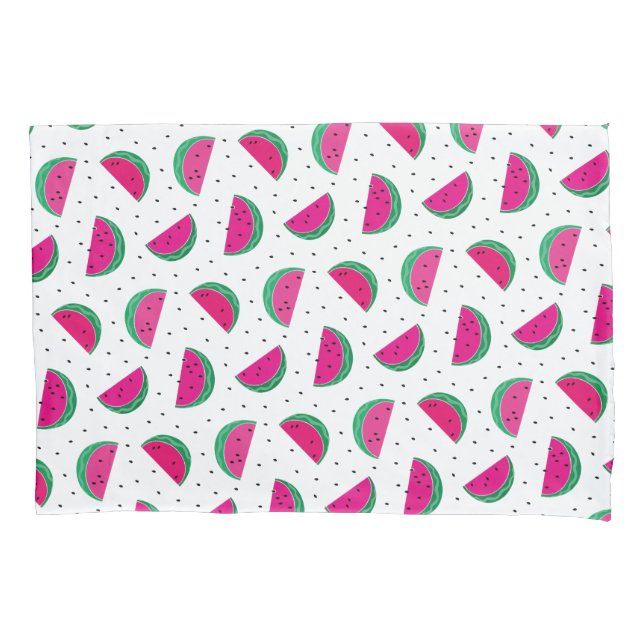 Groovy Red Green Modern Watermelon. Pillow Case (Front)