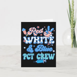 Groovy Red White Blue Pct Crew 4th Of July Card