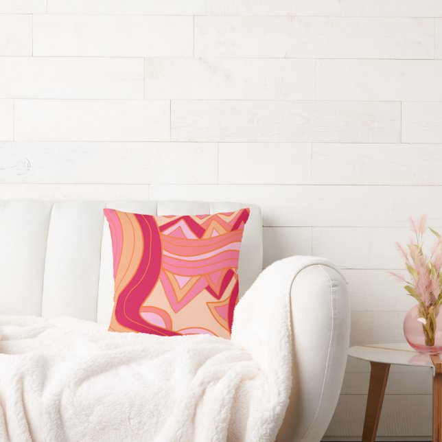 Groovy Reds Throw Pillow (Couch)