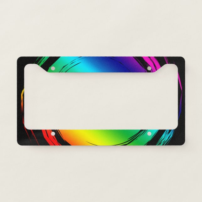 Groovy Retro 1960s 1970s Inspired Gay Pride License Plate Frame (Front)